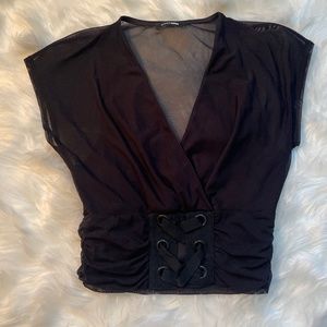 Black Fashion Nova Sheer top
